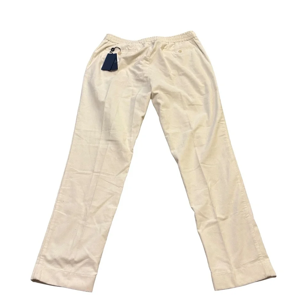 Polo Ralph Lauren Mens Cream Corduroy Pleated Pants 35x30 Straight Leg‎ Portugal